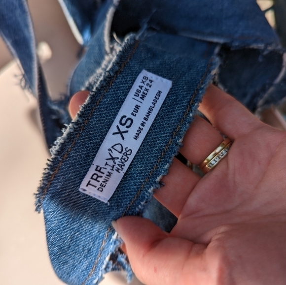 Zara trf denim ix'd makers deconstructed Jean top xs - Picture 7 of 9